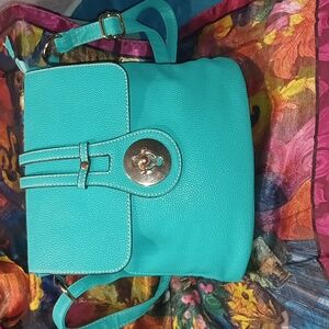 Turquoise Leather Handbag